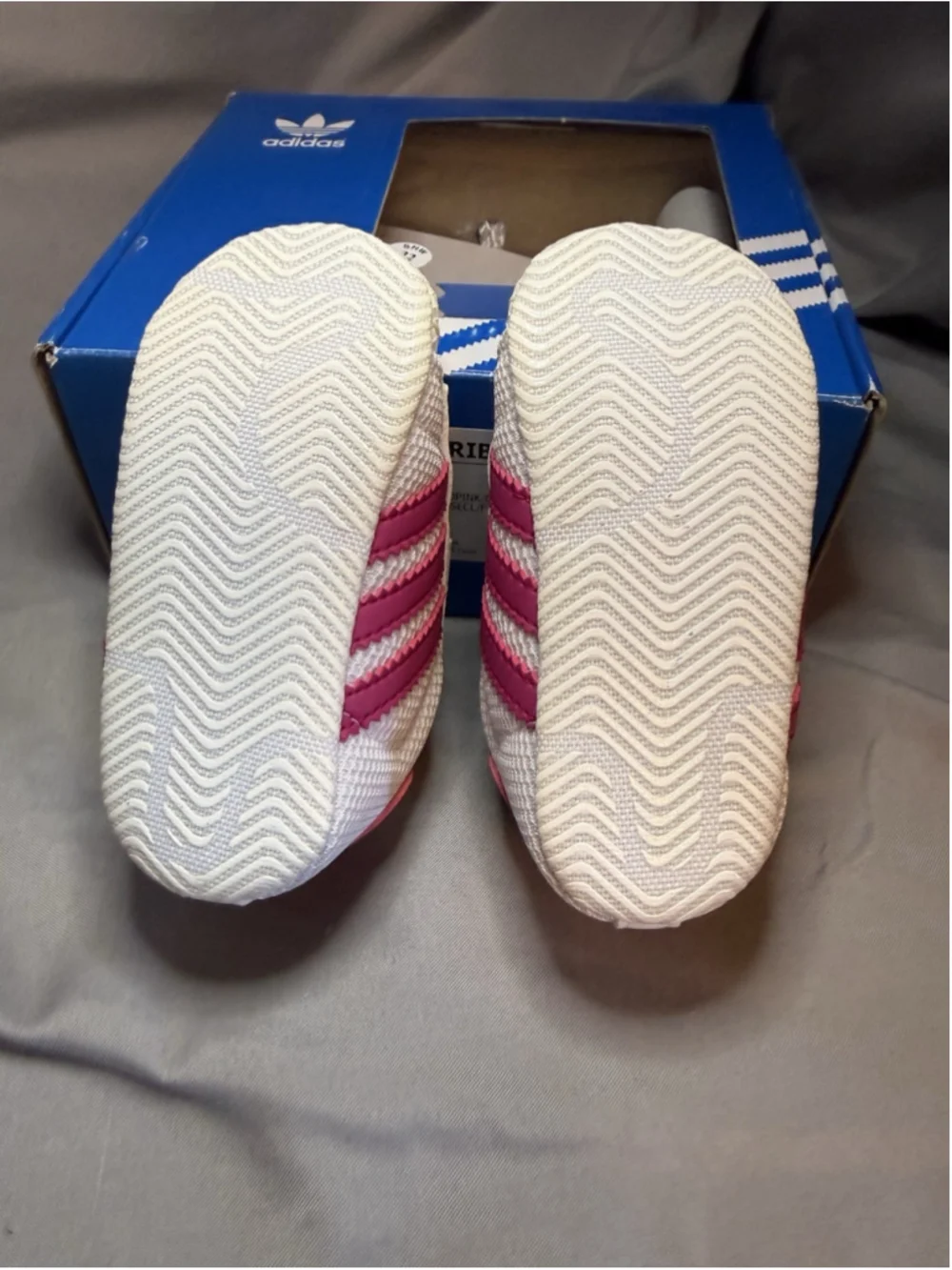 Adidas Superstar Sneaker (Baby & Walker) White and Pink Size 1K With Box